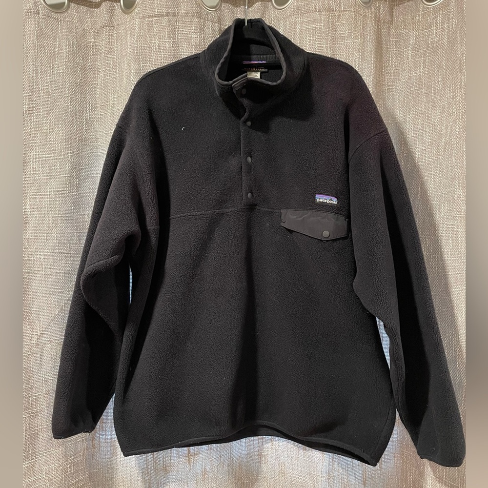 NWOT Vintage Patagonia Men’s Black Synchilla Snap-T Fleece